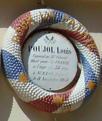 POUJOL Louis
Caporal au 34 �me Colonial
mort � 34 ans � ST ELOI
le 8 Novembre 1914