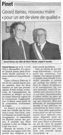 2008 - Election du Maire
----
Jacques BARRAU