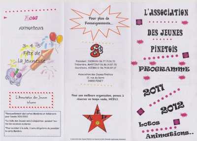 Calendrier de l'Association
des Jeunes PINETOIS