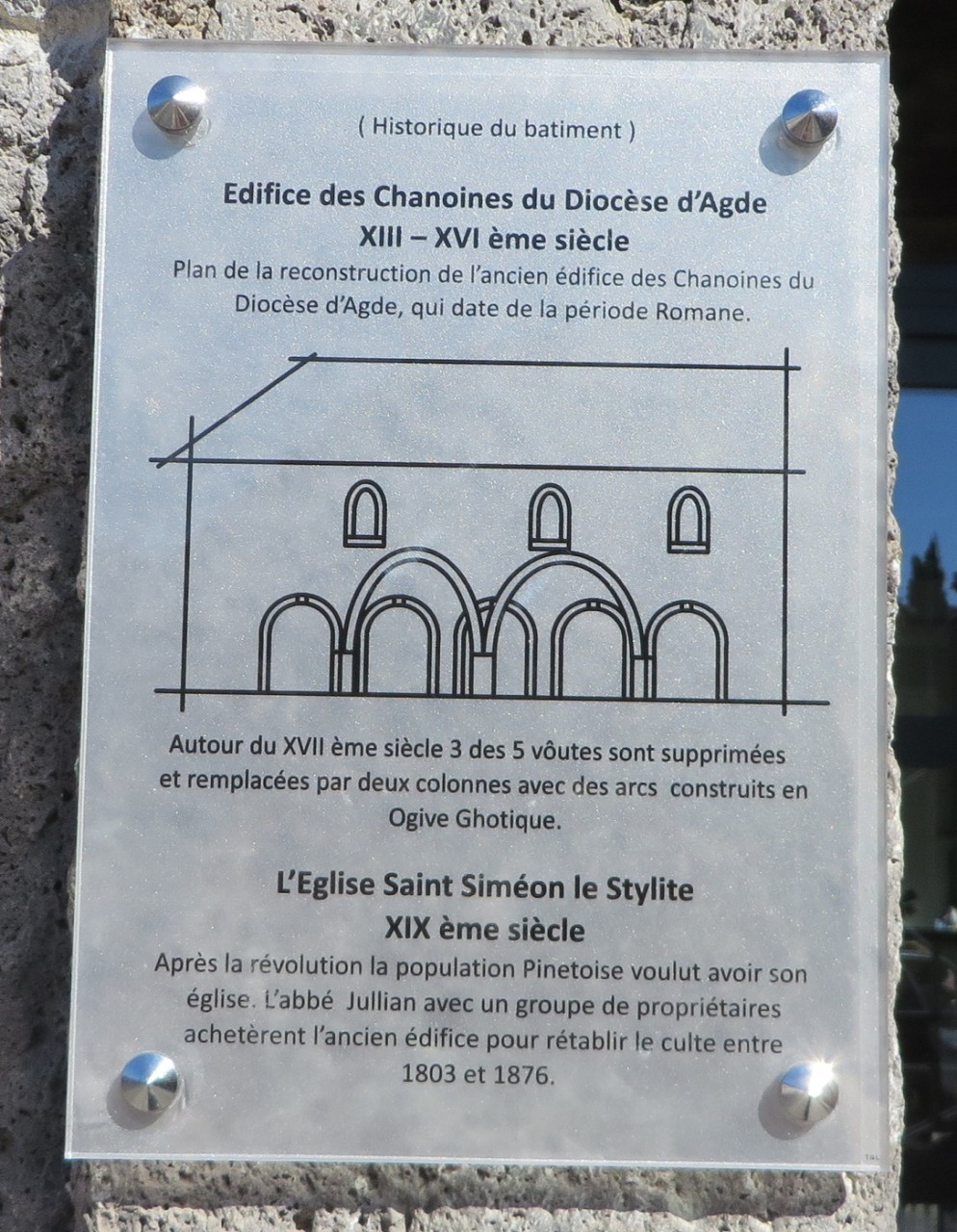 Historique du batiment
de l'ancienne Eglise de Pinet