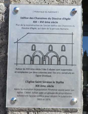 Historique du batiment
de l'ancienne Eglise de Pinet